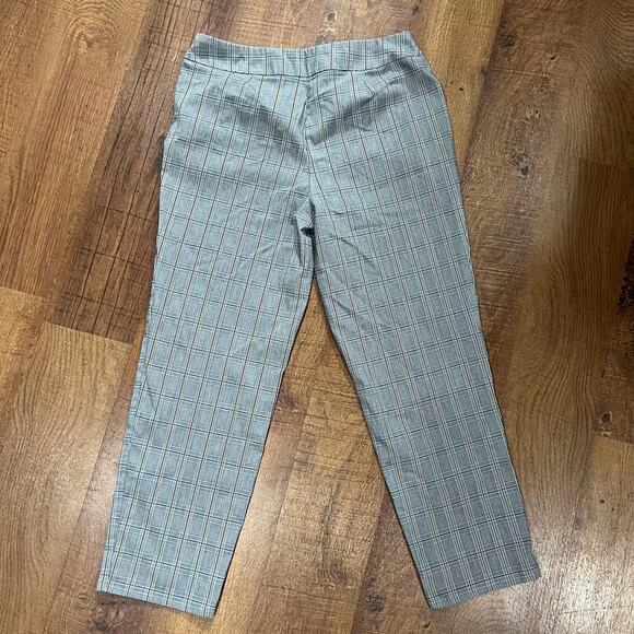 Vintage Y2K Gray Plaid Cropped Trousers Elastic Waist Checkered - Picture 5 of 7